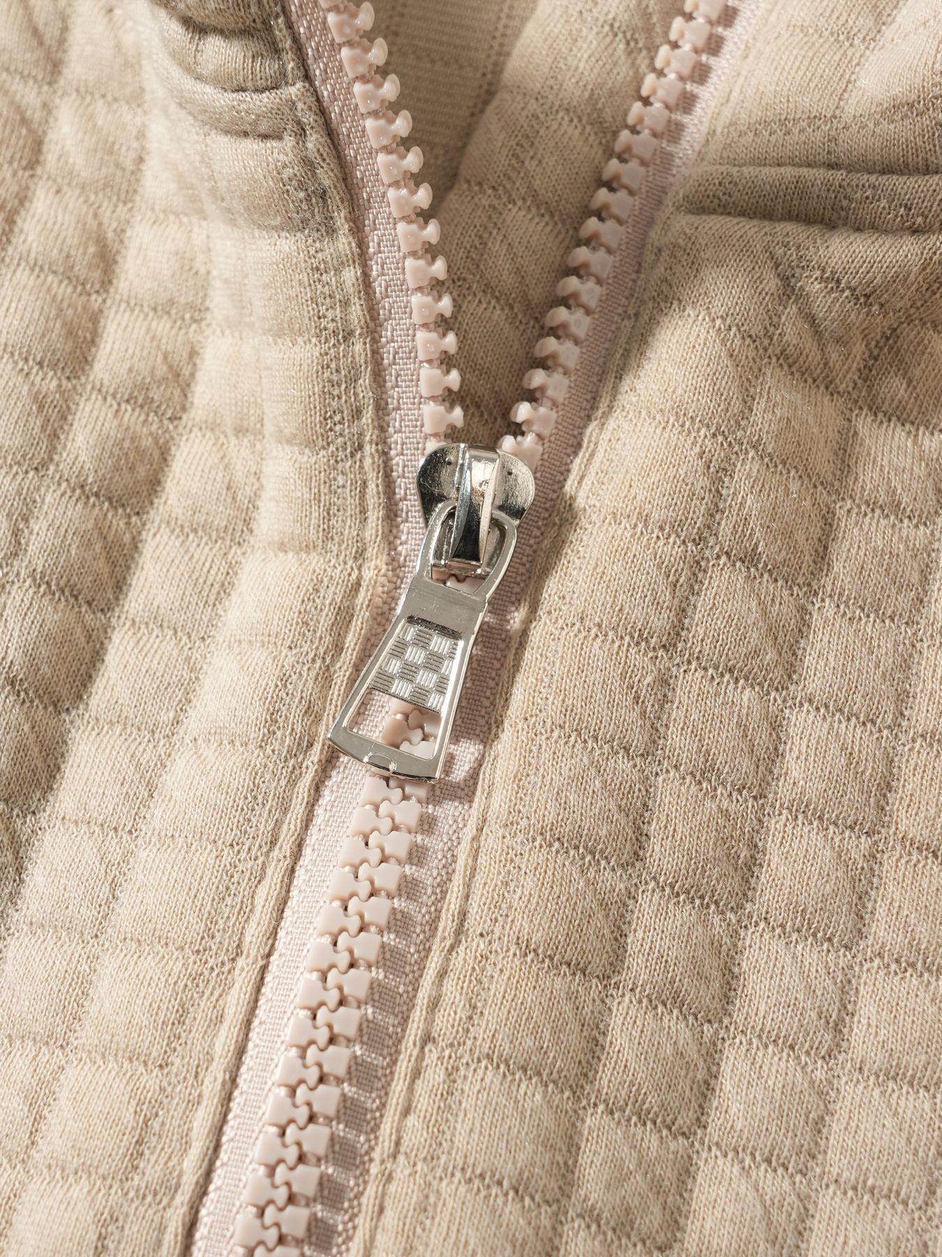 Men's Quilted Quarter Zip Sweatshirt, Waffle Grid Texture Pullover with Stand Collar & Kangaroo Pocket, Casual Loose Fit Top for Streetwear, Daily Wear and Fall Winter