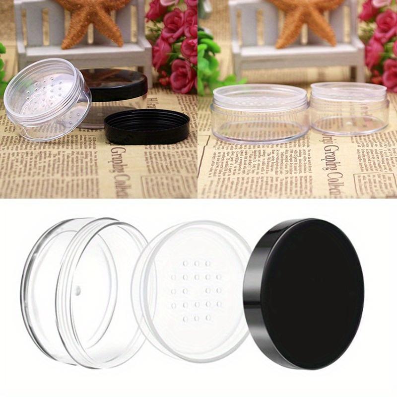 50g Plastic Loose Powder Jar With Sifter Empty Cosmetic Container Black Matte Cap Makeup Compact Portable Loose Powder Box