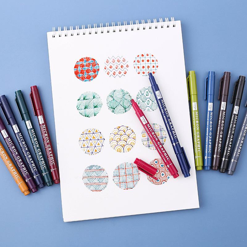 12 Colors 0.5 Micro, Fineliner Pen Set Ink, Fine Point Pen, Fine Tip Markers, Multi-liner, Sketching, Anime,Artist Illustrating/Technical Drawing,Office Documents