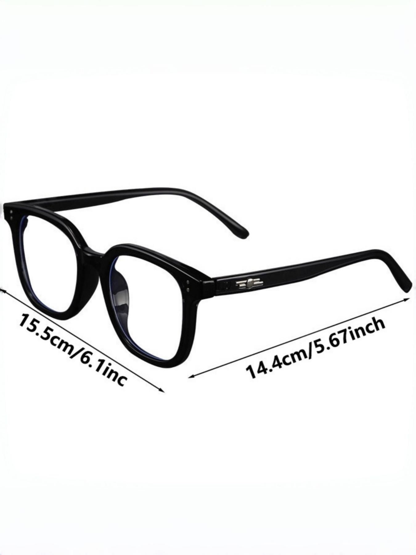 Black Frame Fashion Eyewear, Unisex Oversized Square Clear Lens Glasses, Face-Shaping Versatile Frame for Students, Office Workers, Commuting, Watching Videos and Daily Styling, Back-to-School and Birthday Gifts