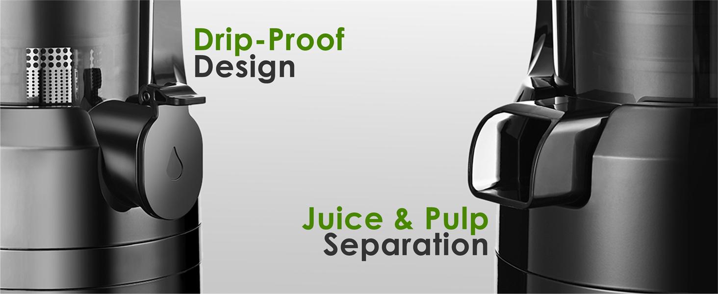 Fretta Cold Press Juicer Machine, 4.25" Large Feed Chute, Compact Juicer Machines for Fruits & Vegetables, Sleek Design Personal Size Tritan BPA-Free