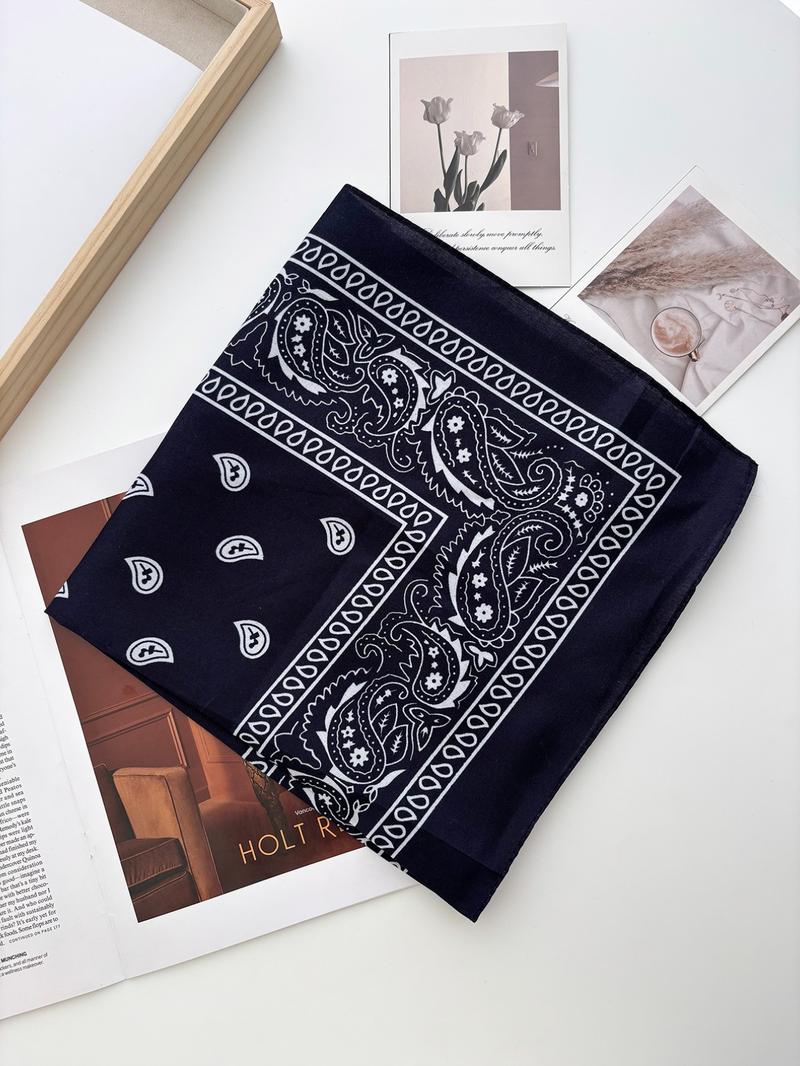 Geometric & Paisley Print Bandana, Unisex Soft Breathable Scarf, Casual Fashion Accessory for All Seasons, Ideal for Daily Wear