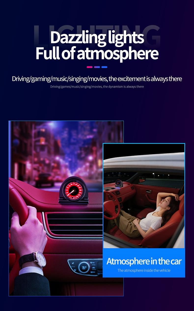 Car Pointer Rhythm Light Atmosphere Light Music Rhythm Light Voice Controlled Pickup Light Car Ornament 5V USB Night Light Interior Car Lights