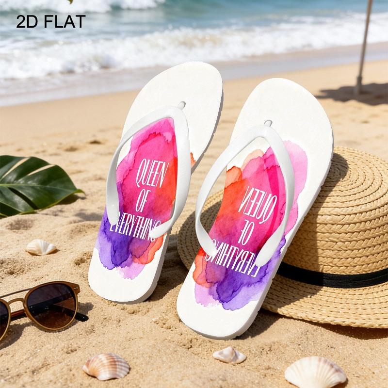 2026 Summer New Women'S Flip Flops, Open Toe, Flat Heel, Vibrant Artistic Design, Multiple Colors|Sizes Available, Perfect for Mother'S Day, Easter, Holiday Gifting, All - Season Wear, Dry Clean, Women Shoes