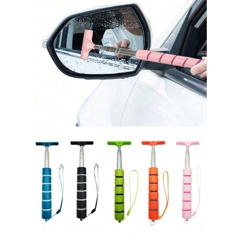 1pc Extendable Windshield Cleaner, Portable Car Mirror Scraper, Raindrop Remover, Side View Mirror Blade, Rearview Mirror Scrubber