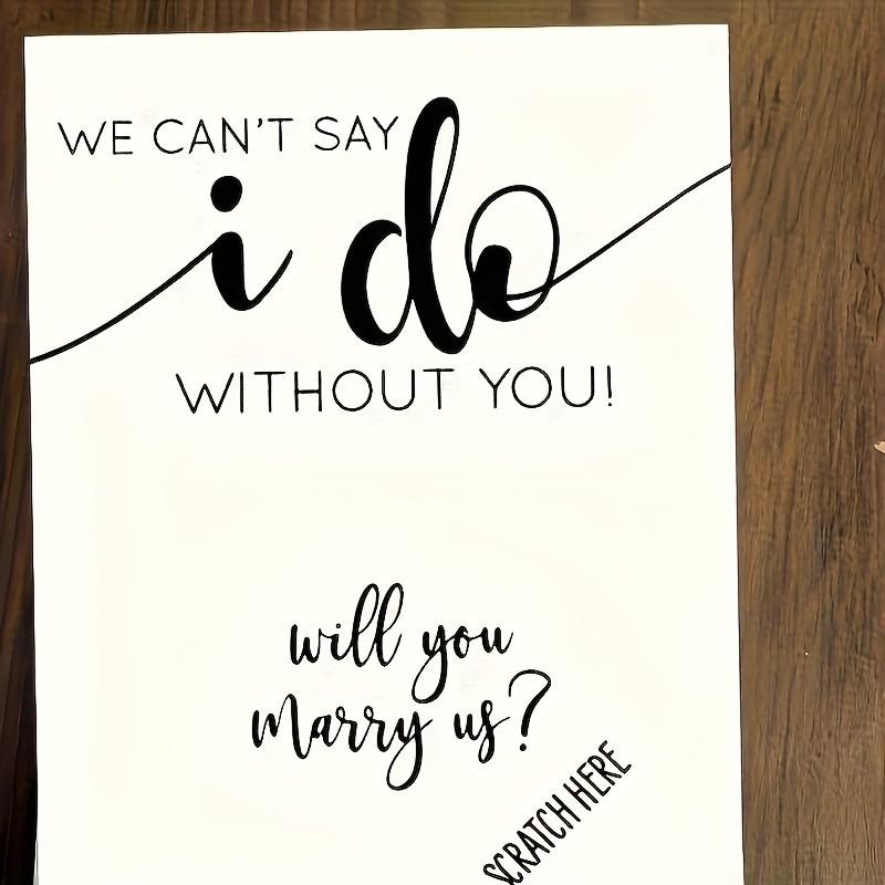 4 Wedding Proposal Scratch Cards, Creative Bridal Party Invitation Gifts, Personalized 'will You Marry Us?' Card, Unique Engagement Surprise