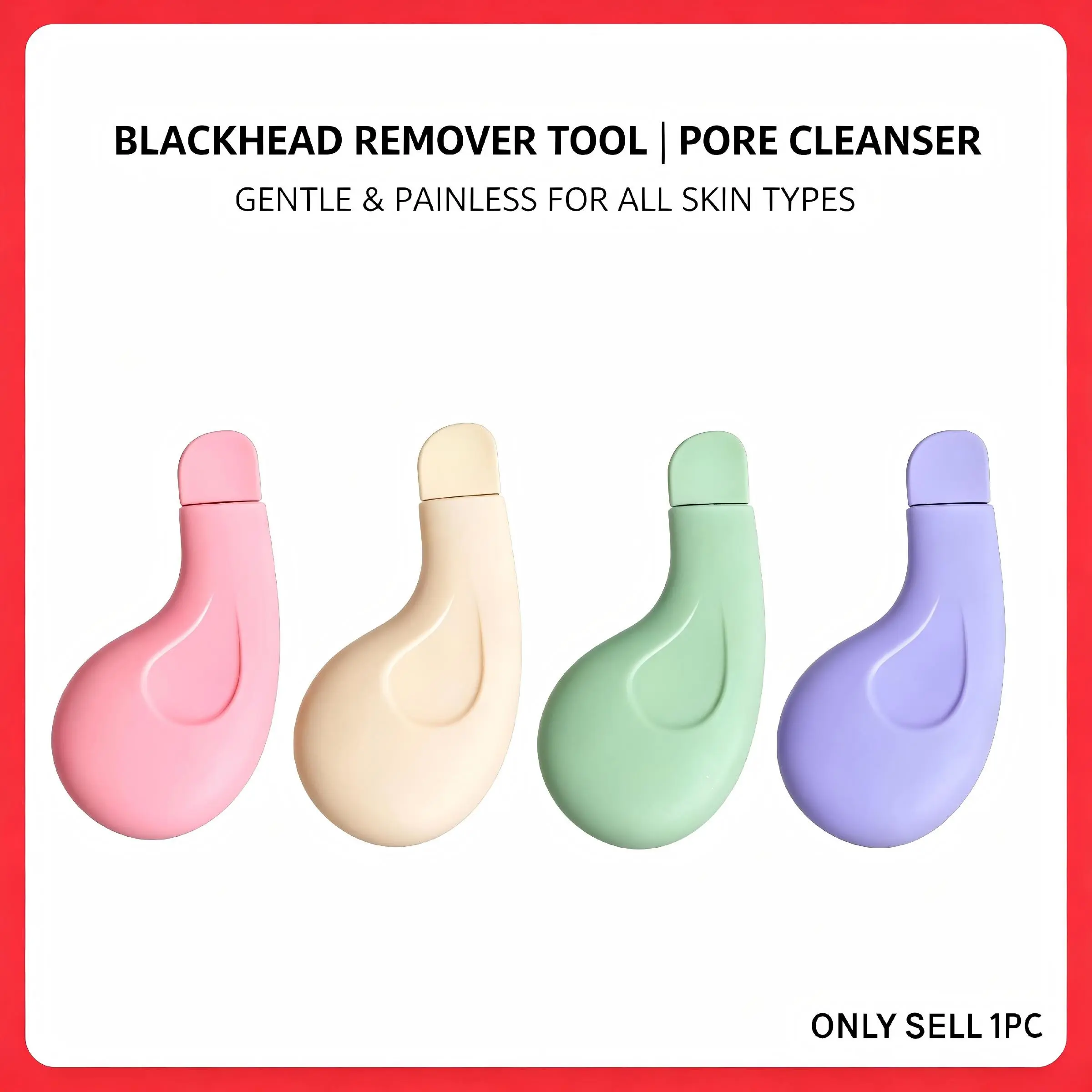 Blackhead Remover Tool, Blackhead Removal Products On Face, Pore Cleanser Facial Scraper, Silicone Skin Scraper, Painless Blackhead Extractor, Pore Minimizer Tool for Men Women, Sensitive Skin Safe Makeup Prep Travel Essentials