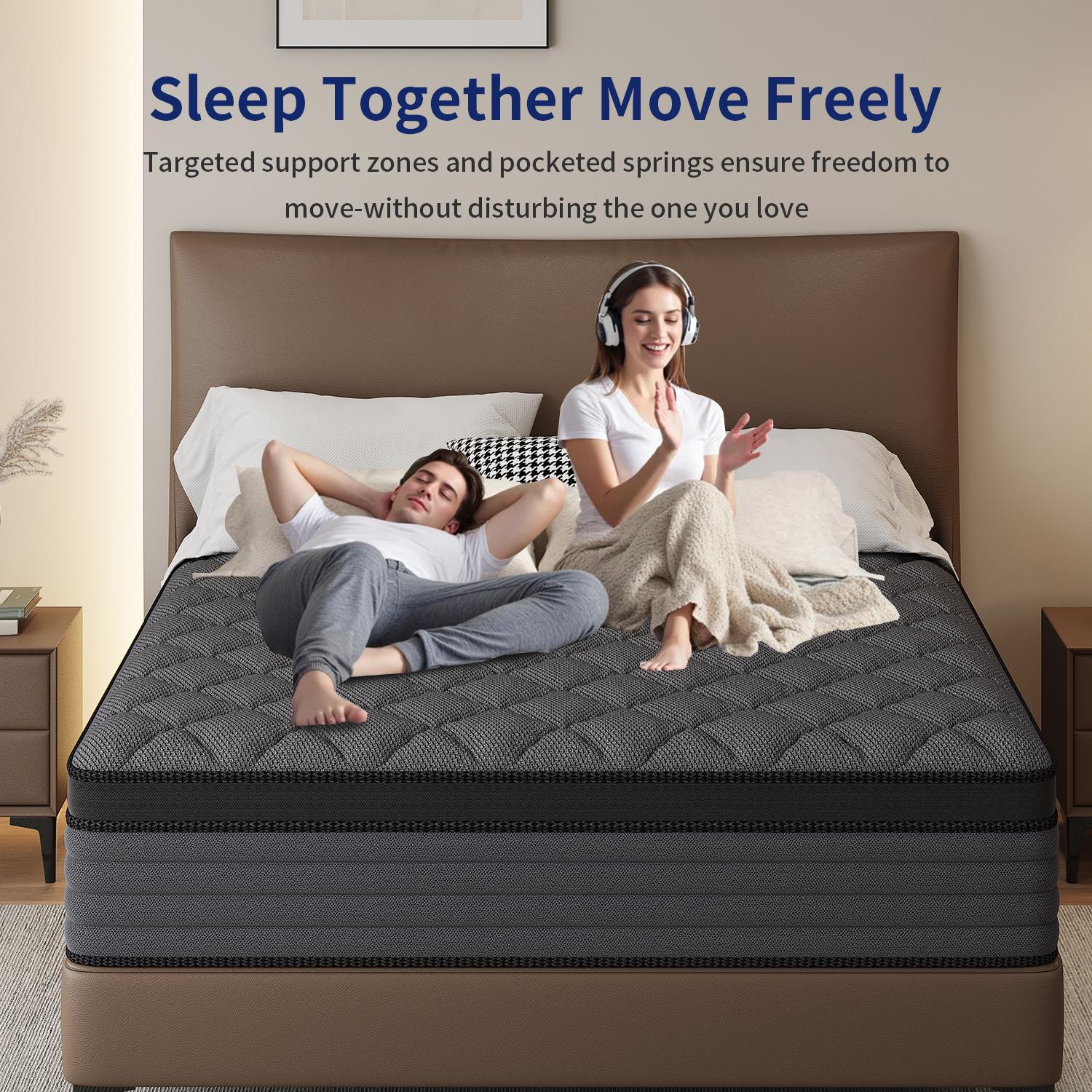 10/12/14Twin/Full/Queen/King Memory Foam Spring Medium Firm, Soft & Comfortable Hybrid bed Mattress,Lumbar Support, Ergonomic, Breathable, Pressure Relief, Motion Isolation Mattress in a Box queen size mattresses