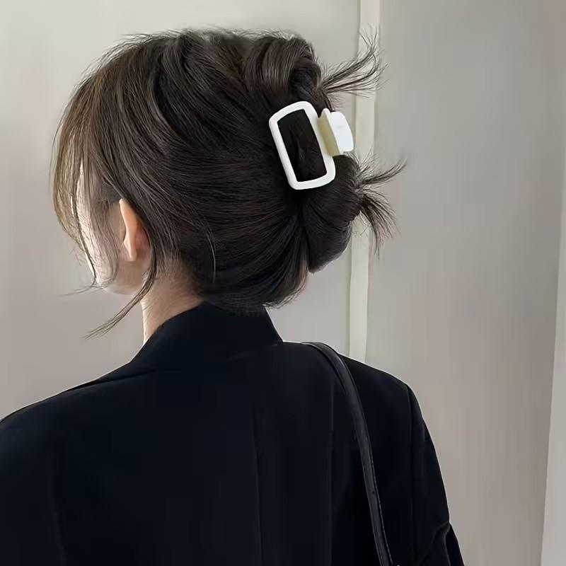 Simple Elegant Small Matte Square Hair Clip, Shark Fin Design Half Bun Holder, Versatile Hair Accessory for Daily Use