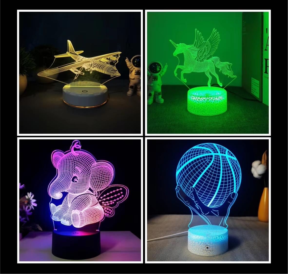 Prestige Horse 3D Night Light, 7 Color Changing Touch Control, USB Powered LED Night Lamp, Equestrian Gift, Desk Decoration