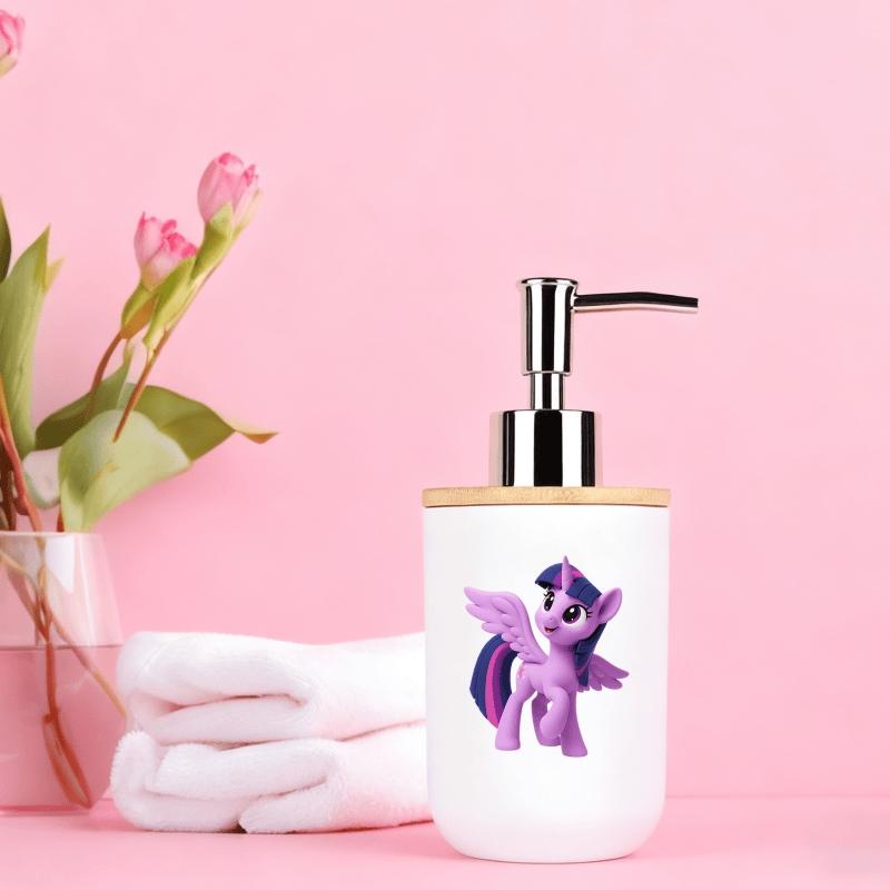 1pc dispenser with cartoon print; dual-function toothbrush cup/hand sanitizer bottle - reusable for shampoo, shower gel, bathroom, and kitchen use - a perfect Valentine's Day/Christmas gift (assembly required, parts inside the cup)