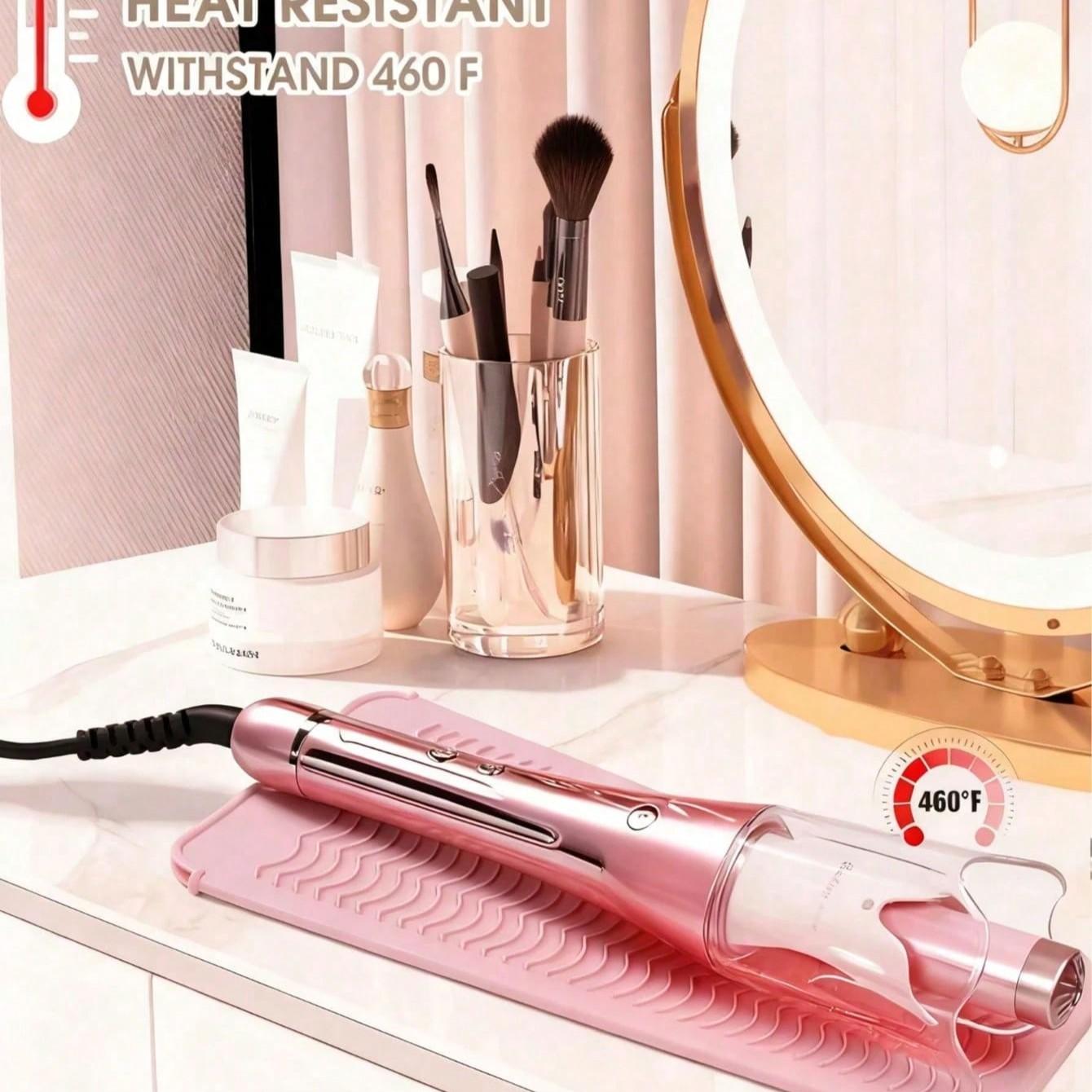 Organic Silicone Heat-Resistant Pad, Hair Straightener Storage Bag, Mini Iron Pouch, Curling Wand Holder, Travel Makeup Brush Rack