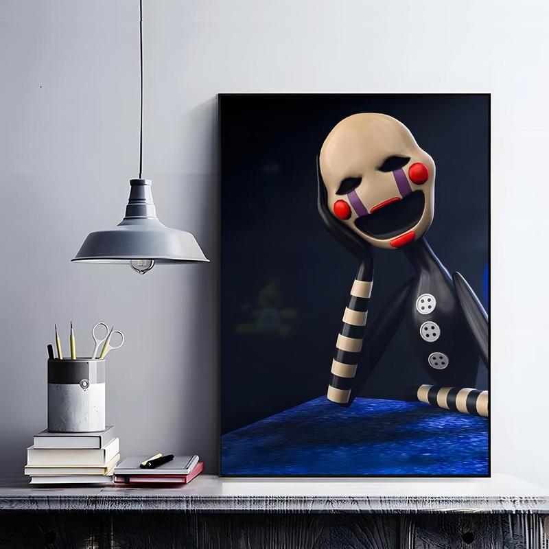 Iconic Horror Survival Game Franchise F-Five Nights at Freddy's Poster HD self-adhesive fade-proof waterproof wrinkle-resistant poster stickers Wall Art suitable for living room bedroom dormitory cafe bar background decoration wallpaper and gifts