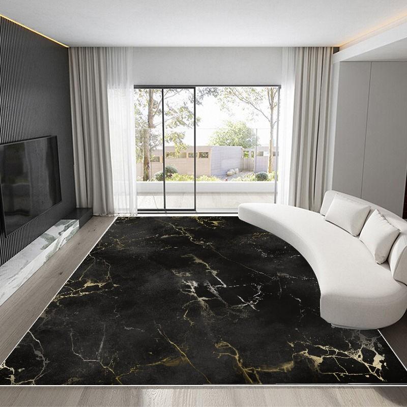 Luxury White Gold Marble Flannel Area Rug - Realistic Golden Vein Print Soft Mat for Living Room, Non-Slip Modern Home Decor #GoldMarbleRug #LuxuryWhiteMat #ModernHomeDecor #MarbleTextureCarpet #NonSlipFlannelRug