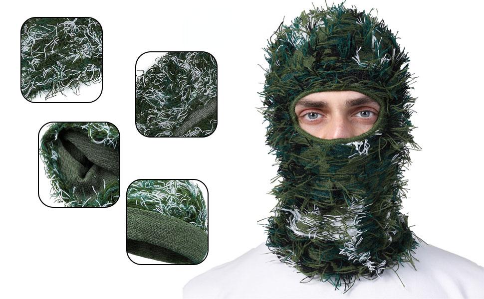 Winter Warm Solid Balaclava Mask - Windproof Full Face Knit Headgear for Skiing Hiking Outdoor Sports & Party Use Cozy Cold Weather Protection Solid Color Stylish Ski Mask with Unique Concave and Convex Design