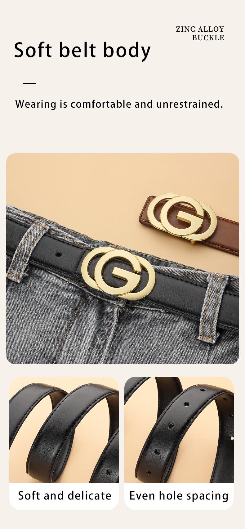 Luxury Women's Waist Belt, Trendy Exquisite Belt with Letter G Alloy Buckle, Adjustable Design for Daily Commute & Office Casual Wear, Perfect Gift Idea