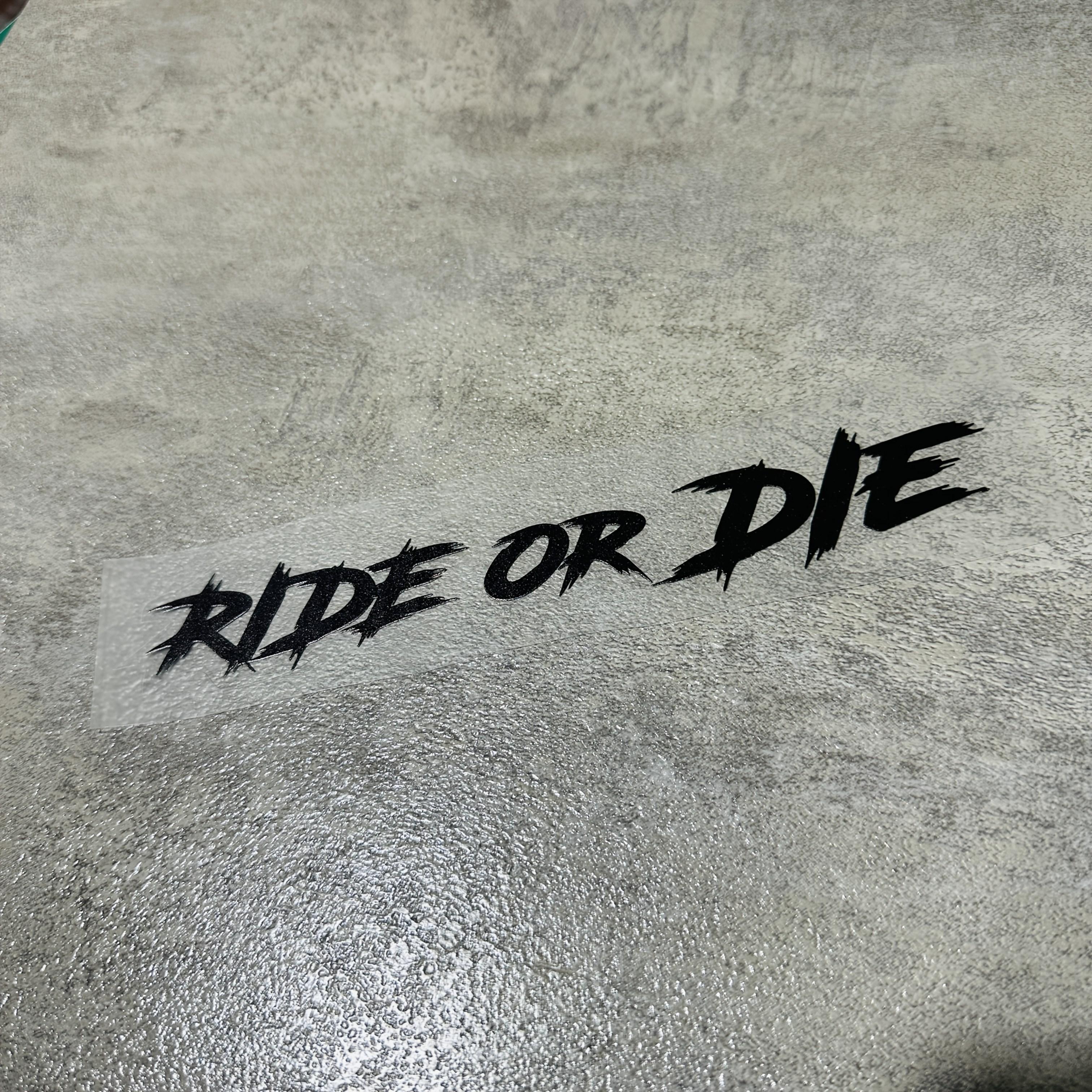 SC MOTO GN Ride or Die Lettering Sticker - Waterproof Vinyl Stickers Suitable for Motorcycle Helmets, Canned Tops, Motorcycles, and Road Vehicles - Scratch Resistant Decoration, Outdoor Use, Bright Colors, Motorcycle Accessories, Motorcycle Stickers