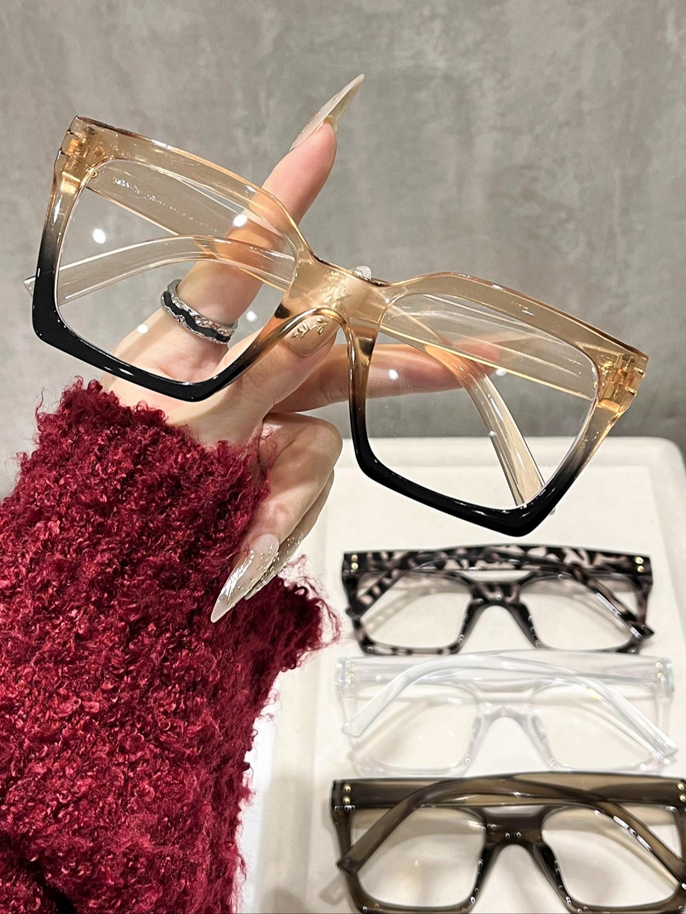 Square Cat Eye Vintage Glasses Blue Leopard Spot Frame Blue Leopard Round Glasses #4454716 | Zenni Optical main image 3