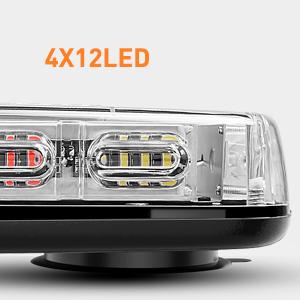 Nilight 12 Inch Roof Top Strobe Lights, 48LED Hazard Light with Magnetic Mount, Suitable for Cars, Trucks, Tractors, and Snow Plows Vehicle Automotive