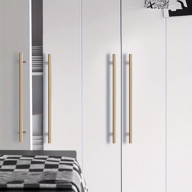 Set of 12 Golden Stainless Steel Knobs for Kitchen Cabinet Doors And Furniture Drawers, Featuring T-Bar Handles