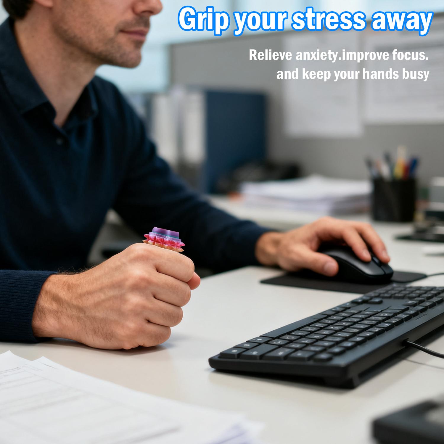 5-in-1 Spiky Sensory Fidget Toy for Adults, Pain Stimulator with Clicker, Spinner, Slider and Roller, Stress Relief, Portable Keychain, Stress Relieving Accessory, Stress Relief Gadgets