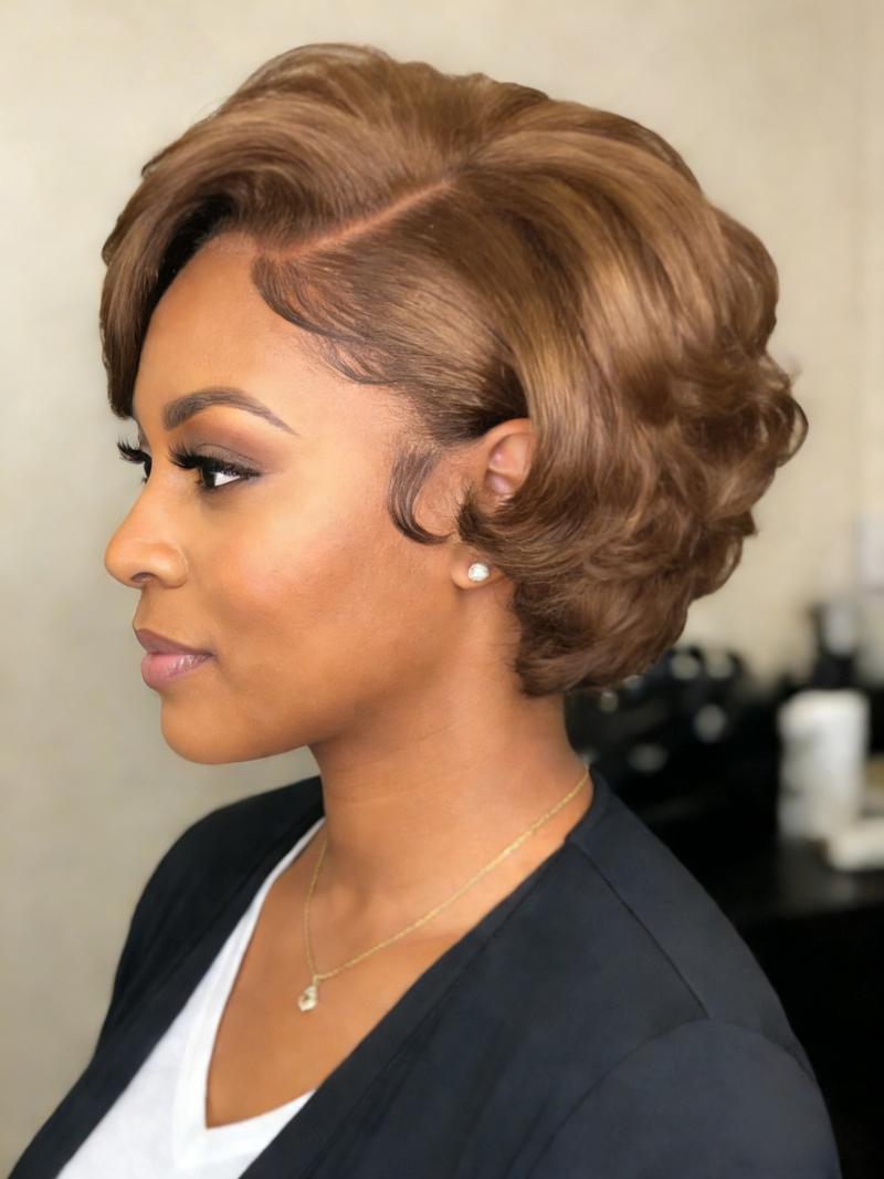 13x4 Lace Front Wigs Human Hair Pixie Cut Wig, Pre Plucked 8 Inch Short Body Wave Bob for Women, Glueless Curly Wig, Curly Short Wigs for Stylish Looks