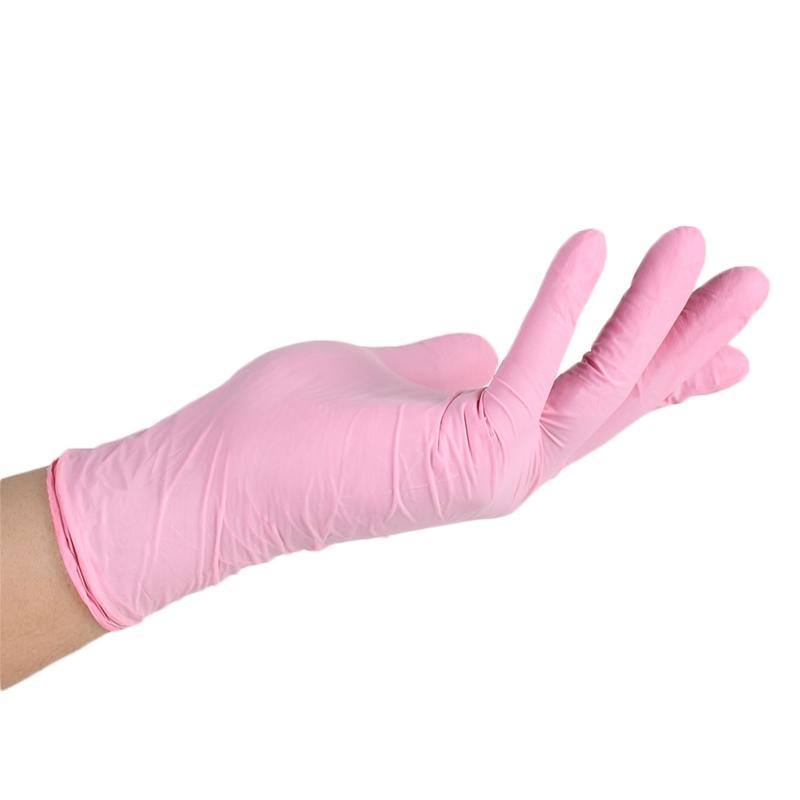 100/40/20 pcs/bag, pink disposable gloves, Work Gloves, Household Cleaning Gloves, waterproof, latex-free, powder-free, suitable for home and kitchen cleaning, nail care, hairdressing, painting and small tool use, Christmas gift, non-medical grade gloves
