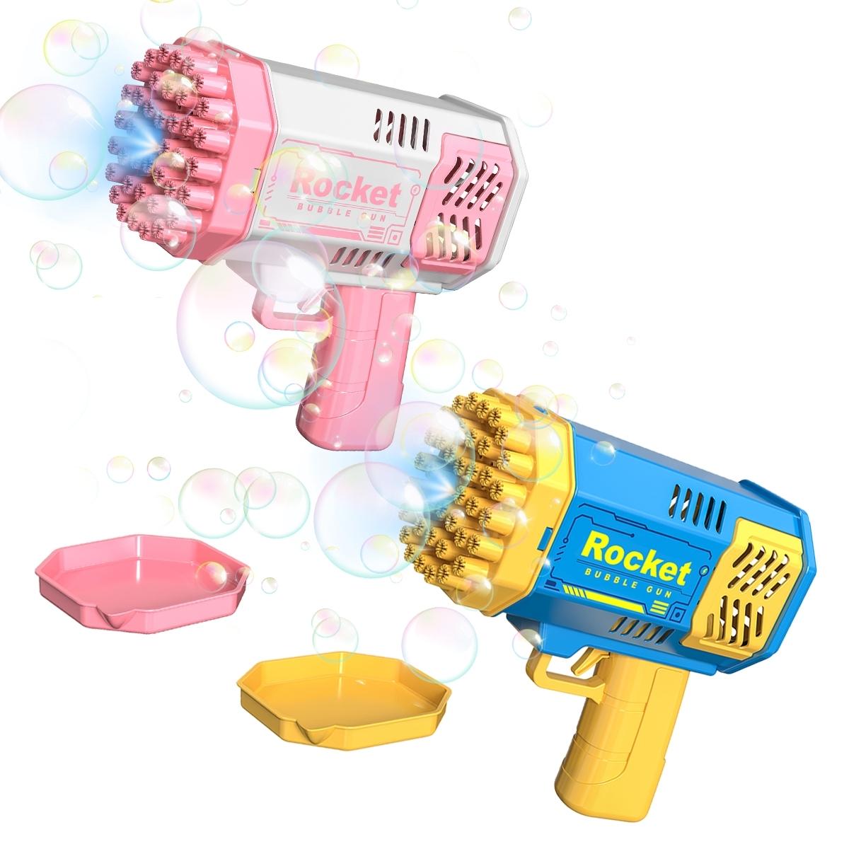 40-Hole Magical Powder Space Bubble Gun, Automatic Bubble Blower, Gatling-Style Bubble Shooter with Colorful LED Lights, Outdoor Family Toy for Kids 3+, Perfect Christmas or Birthday Gift