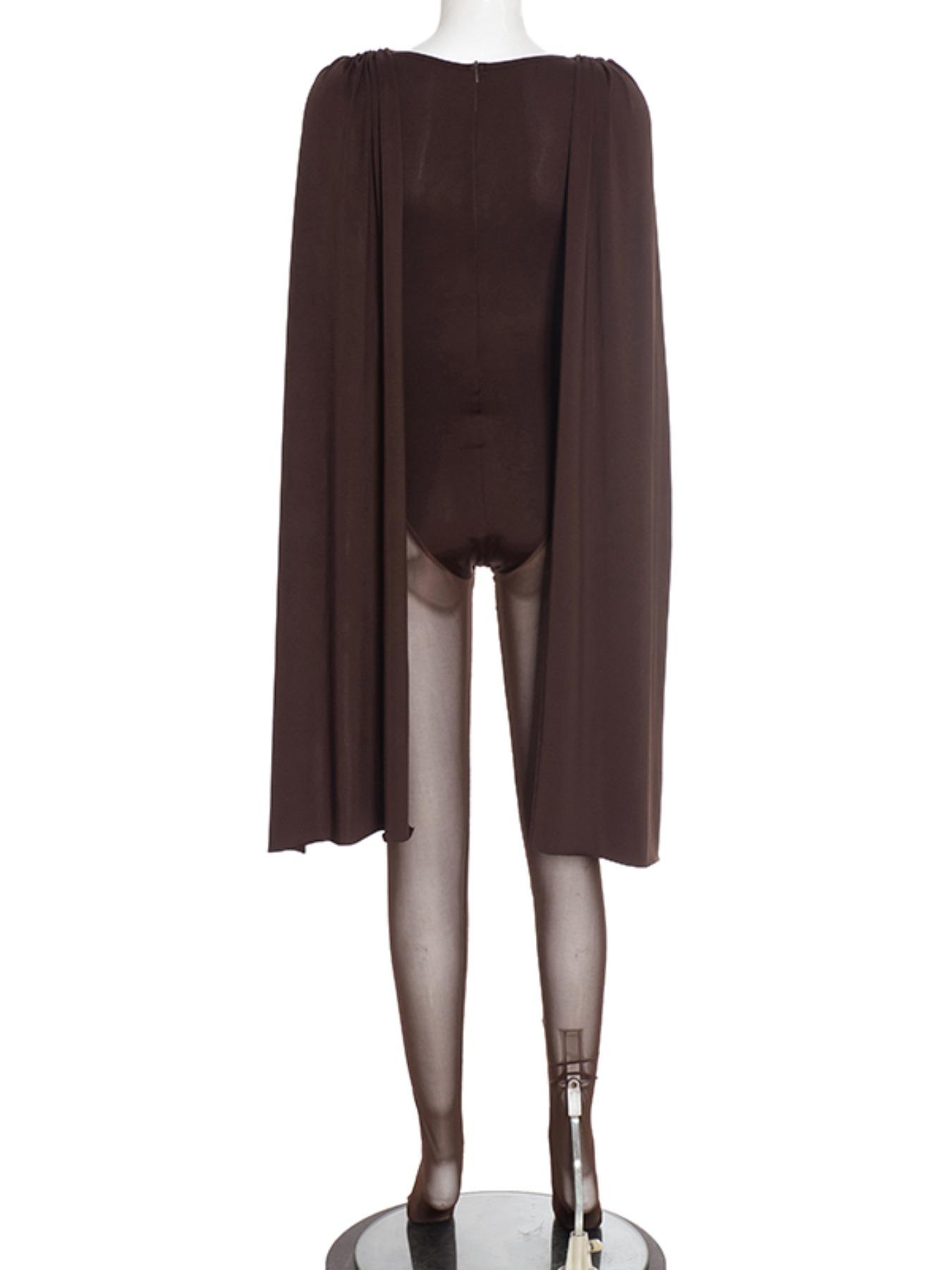 Women's Fashion Mesh Jumpsuit with Trendy Collar and Tie Design, Versatile for Single Wear & Layering, All-Season Comfortable