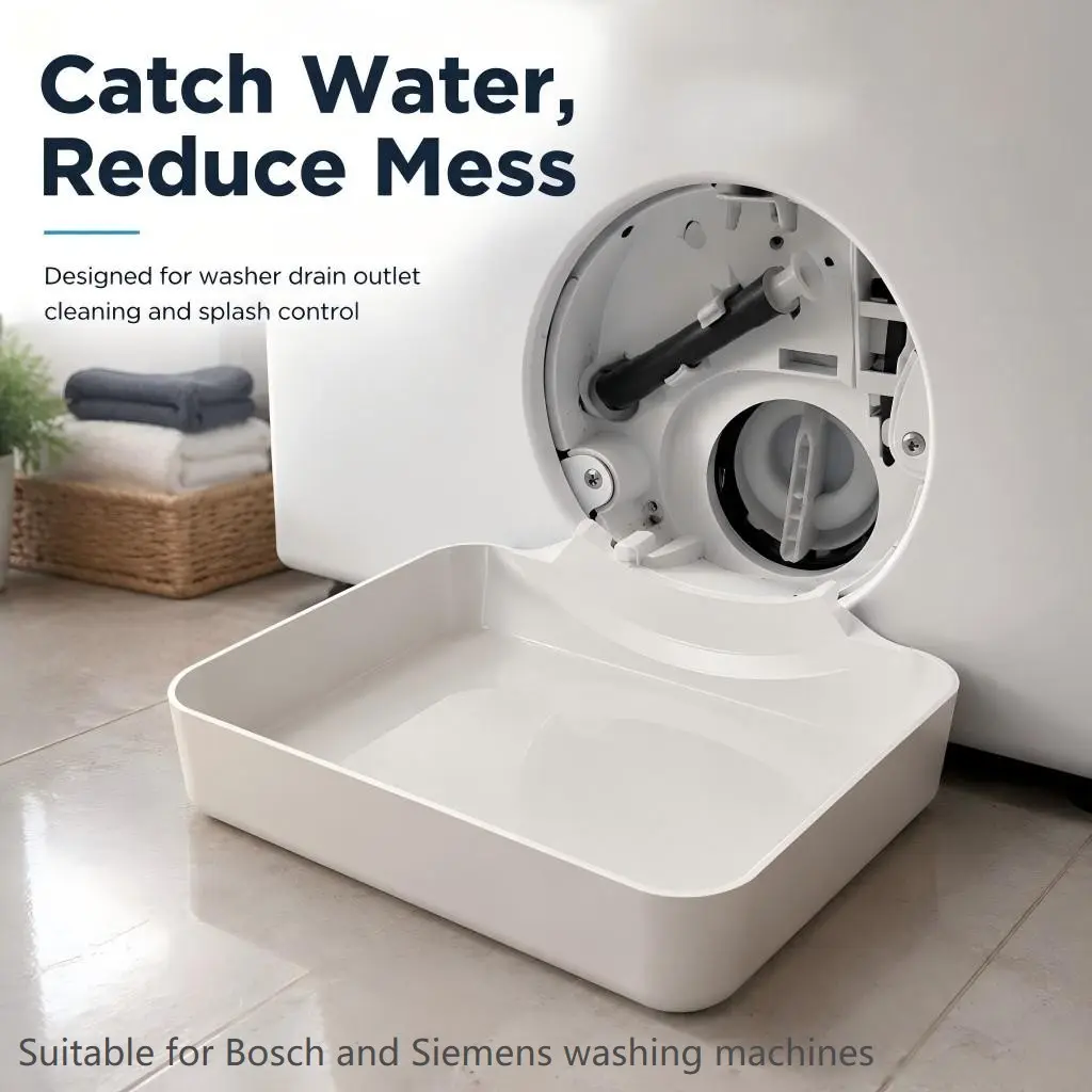 Large Washer Drain Filter Tray, Multi-Functional Laundry Washing Machine Drain Accessory, Plastic Storage Container for Water Collection, Laundry Accessories