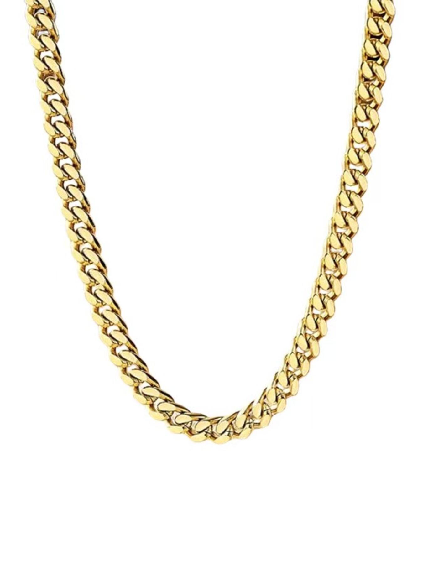 Titanium Steel Cuban Link Chain Necklace for Men Women, Non Tarnish Hypoallergenic Curb Chain, Hip Hop Jewelry for Gift