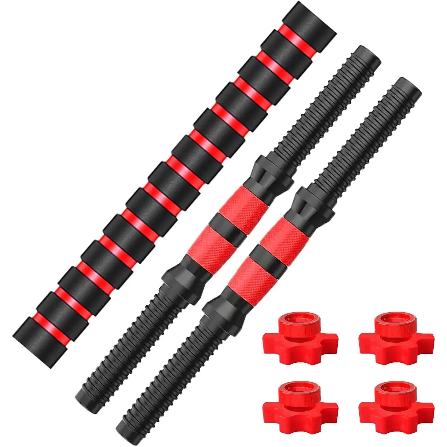 Dumbbell Handle Set for 1-Inch Weight Plates, Durable Threaded Barbell Bars, Adjustable Weightlifting Handles for Gym Workout Strength TrainingGift