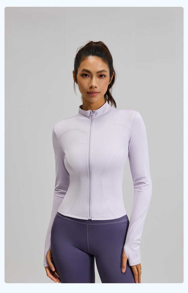Women's  Slim Fit High Stretch Yoga Top,Long Sleeve Sports Jacket, Lightweight Workout Coat for Running