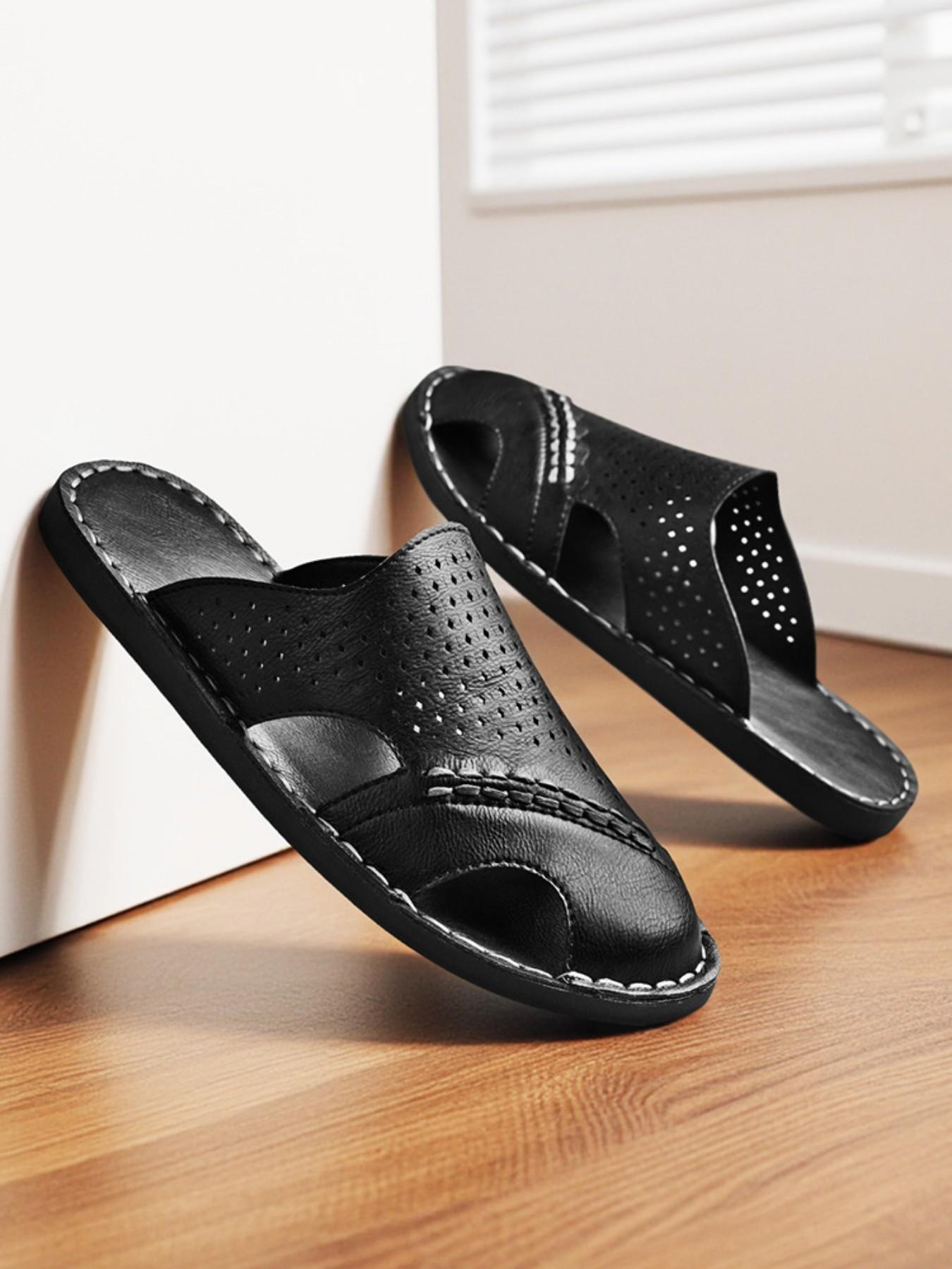 Men's Fashionable Summer Sports Sandals, PU Leather Walking Shoes, Outdoor Hiking Sneakers, Casual Beach Shoes for Spring & Summer