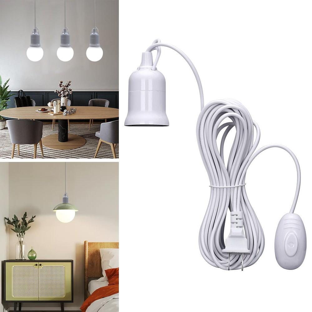 Kasotile Pendant Light Extension Cord, E26 Lamp Base, On/Off Switch Near Polarized Plug, 13ft White, 1/2 Pack, Bulb Not Included