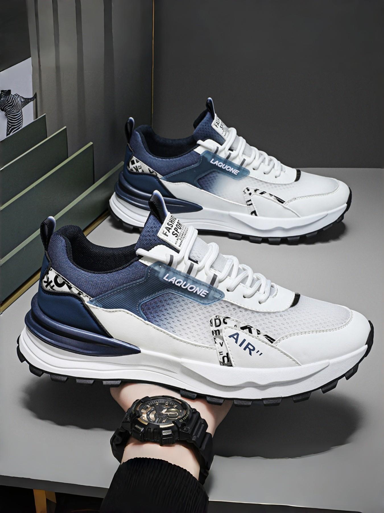 Men's Breathable Lightweight Anti-Slip Sports Shoes, Mesh Hollow Out Design, Comfortable Casual Sneakers for All Seasons