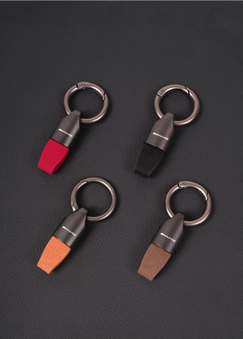 Zinc Alloy Leather Car Key Chain Strap Keyring For Mercedes Benz AMG GLE GLS CLA CLE GLC CLS GLA W223 W213 W206 W464 W247 W167 W166 W222 W205 W204 W177 W246 W212 W221 W463