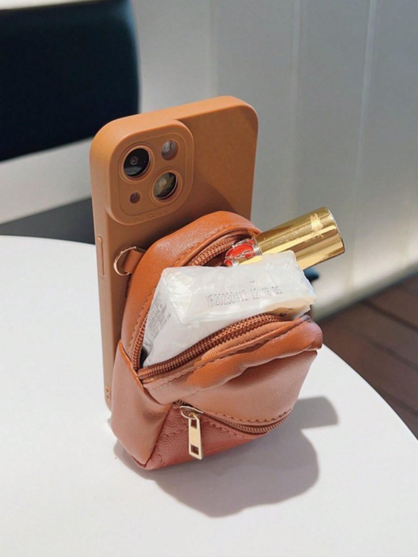 Mini Wallet Keychain, Portable Earphone Bag, Creative Multifunctional Accessory, Candy Color Zipper Coin Purse, Small PU Makeup Bag, Wallet And Charm