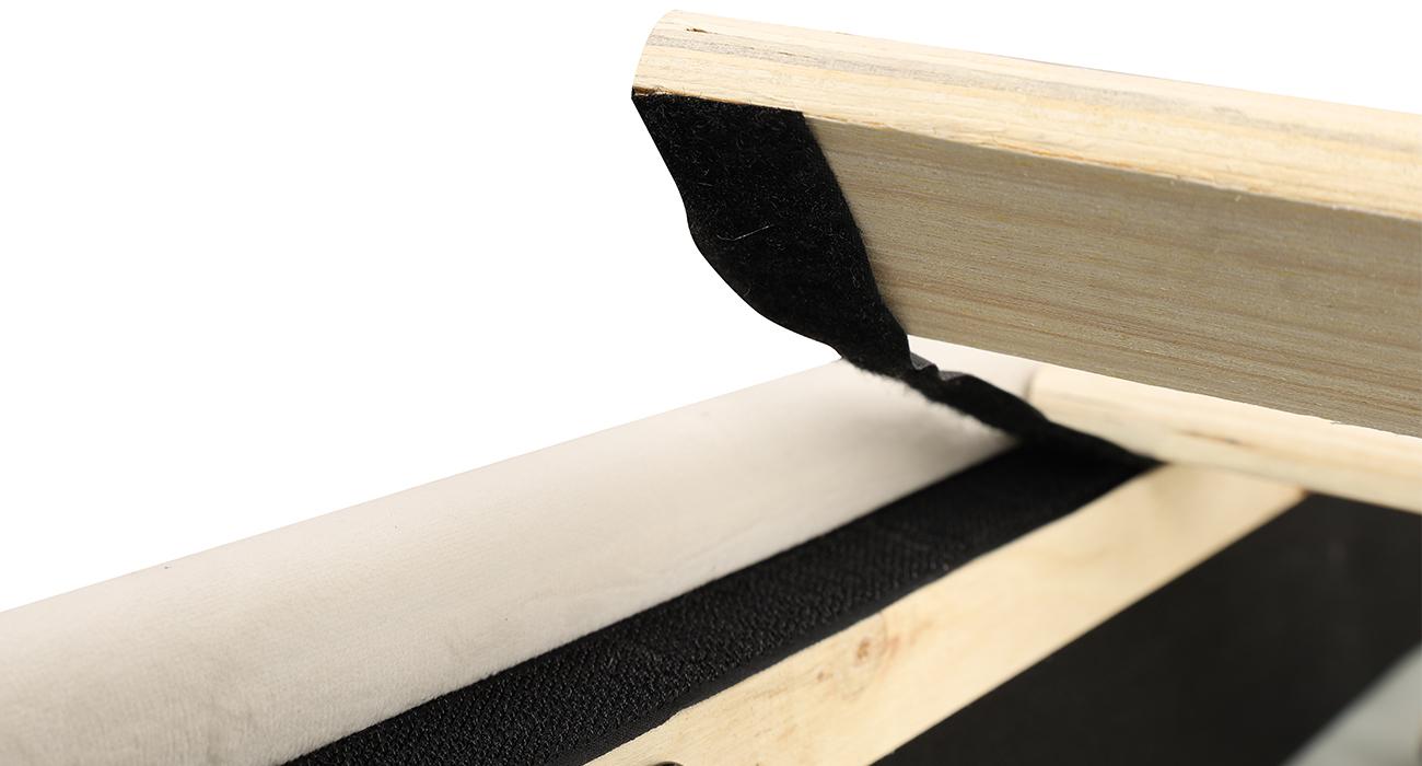 Queen Size Platform Bed Frame with 50.2" Headboard, Velvet Upholstered Bed Frame Queen with Vertical Channel Tufted Headboard & Footboard, Nailhead Trim, No Box Spring Needed, Cream