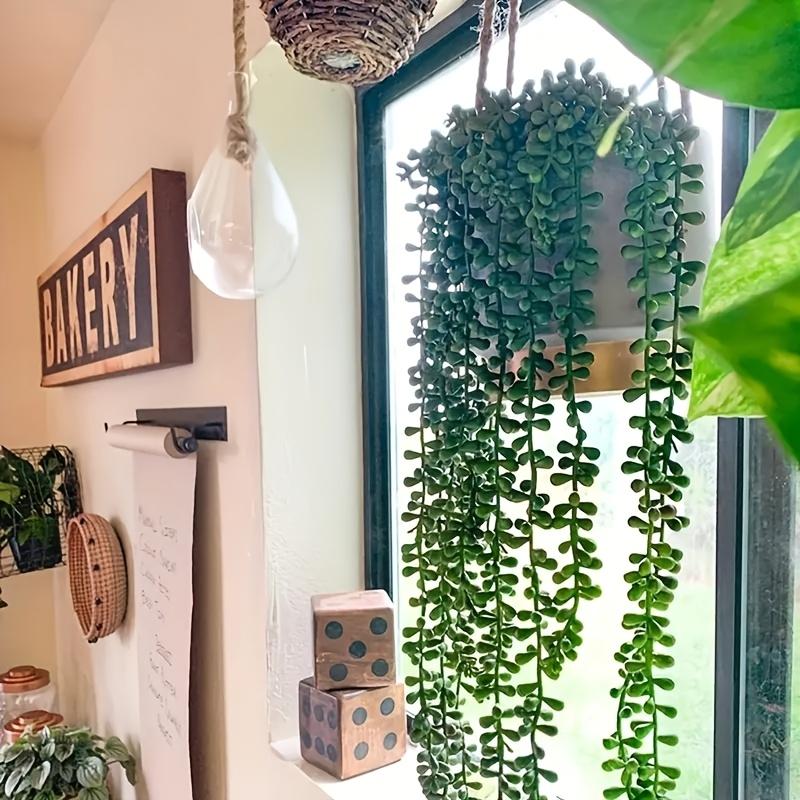 4/6 Pack 25.6 Inch Faux String of Pearls, Realistic Green Hanging Plant, Love Tears Succulent for Indoor Home Decor, Wedding, Holiday & Year-Round Decoration