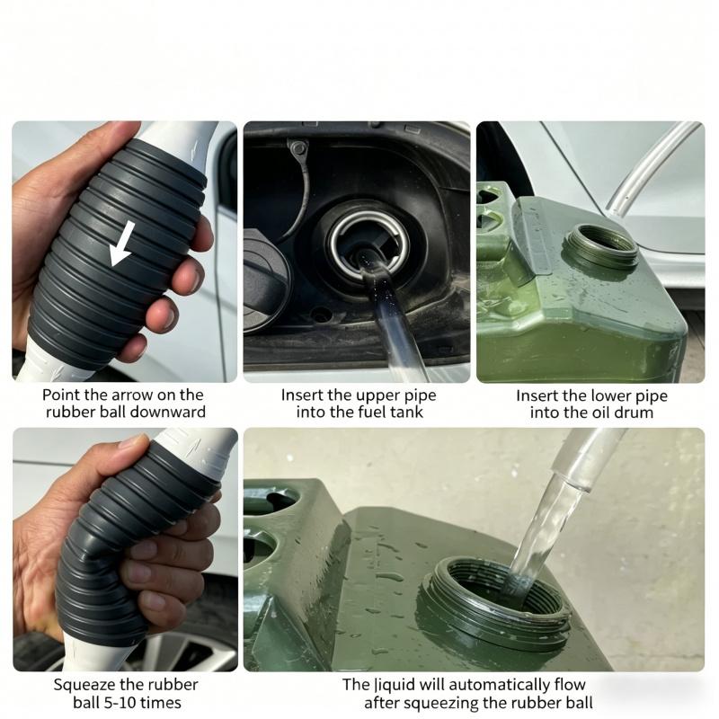 Multifunction Liquid Sucker Pump High Flow Manual Fuel Pump 4.9 Ft Hose -Portable Hand Siphon Transfer Pump Kit fit for Gasoline Oil Diesel Water Liquid Fluid