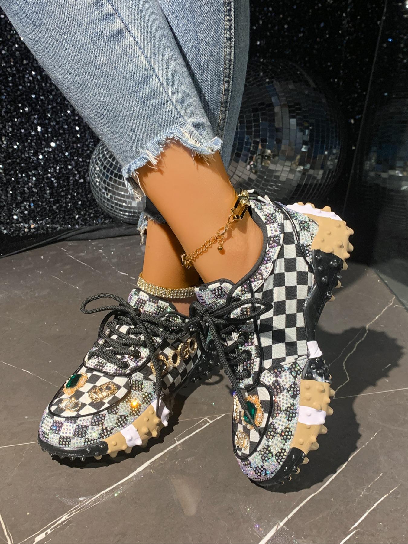 Vintage Distressed Sneakers for Women, Thick Sole Height Increasing Dad Shoes, Unique Design Casual Shoes, Versatile Fashion Footwear