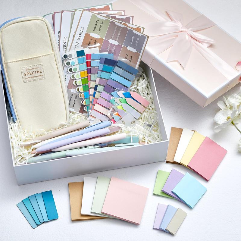 73pack Bible Journaling Kit for Christian with Pencil Case Highlighters Marker Gel Sticky Note Index Labels Pens Tabs Clips Aesthetic Annotation Kit for Bible Study, Bible Study Supplies School Stationery Kit for Christian Women Teenagers Student