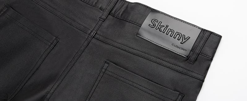 GINGTTO Mens Slim Fit Pants Stretch Pu Faux Leather Motorcycle Biker Pants