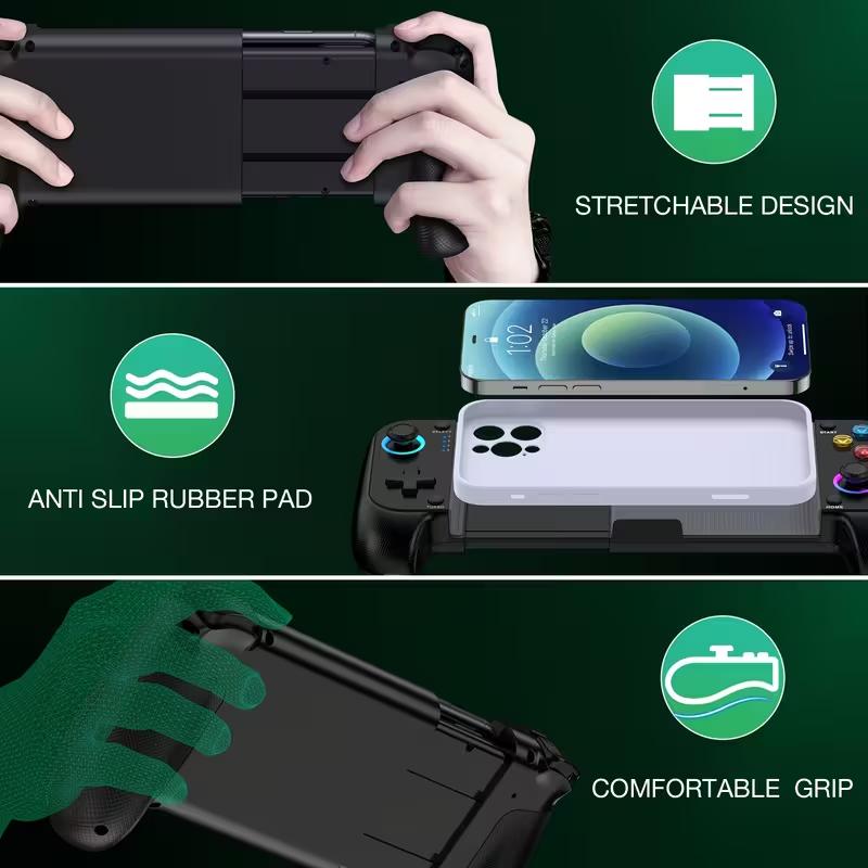 Mobile gaming handle for Android/iPhone, wireless game controller, designed specifically for Xbox Game Pass Ultimate, Steam Link, arcade, GeForce Now birthday gifts, Halloween gifts, white/black