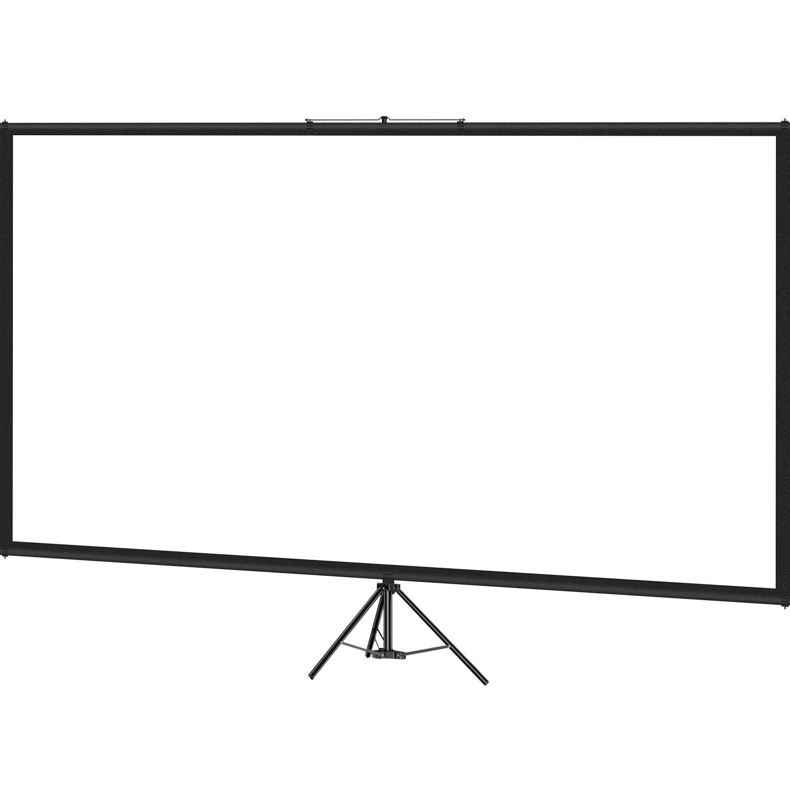fathersdaygift  VEVOR Tripod Projector Screen with Stand 80 inch 16: 9 4K HD Projection Screen Stand Wrinkle-Free Height Adjustable Portable Screen for Projector Indoor Outdoor for Movie, Home Cinema, Gaming, Office