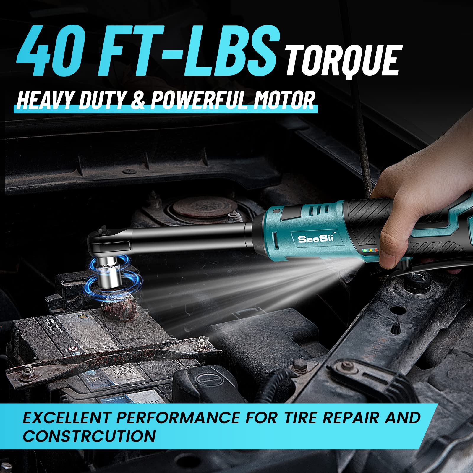 Seesii 1/2'' WH700 3-In-1 Impact Wrench + 3/8" Ratchet Wrench