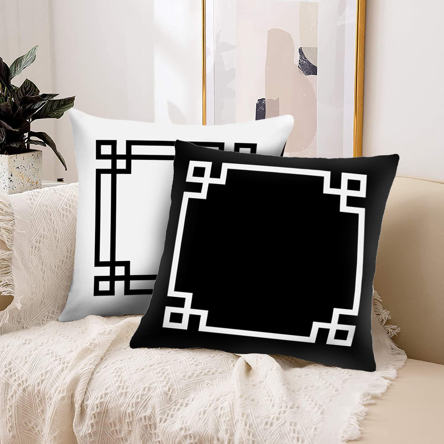 Modern Minimalist Geometric Pillow Cover, Border Cushion Case, Sofa Decoration Without Core, Stylish Home Accent