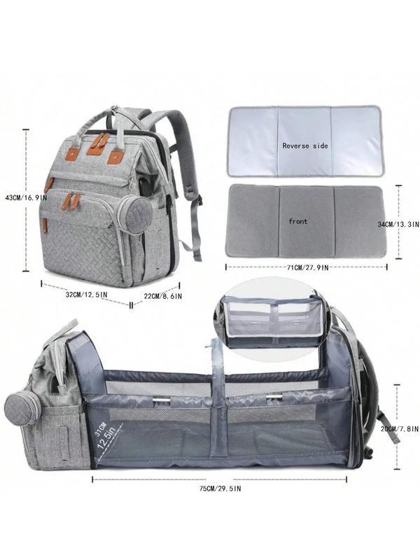 Kabaqoo Cute Multifunctional Diaper Bag Backpack with Changing Station, Large Capacity, Lightweight Foldable, Portable for Newborn Travel & Everyday SpringStatements