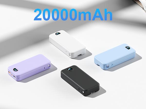 Summerwins 20000mAh Portable Power Bank - Compact, 22.5W Max Fast Charging, Built-in Wall Charger, Foldable AC Plug, Built-in Cable for iPhone 15 Series, Galaxy, USB-C Android Smartphones, Devices, Travel Use detail 16